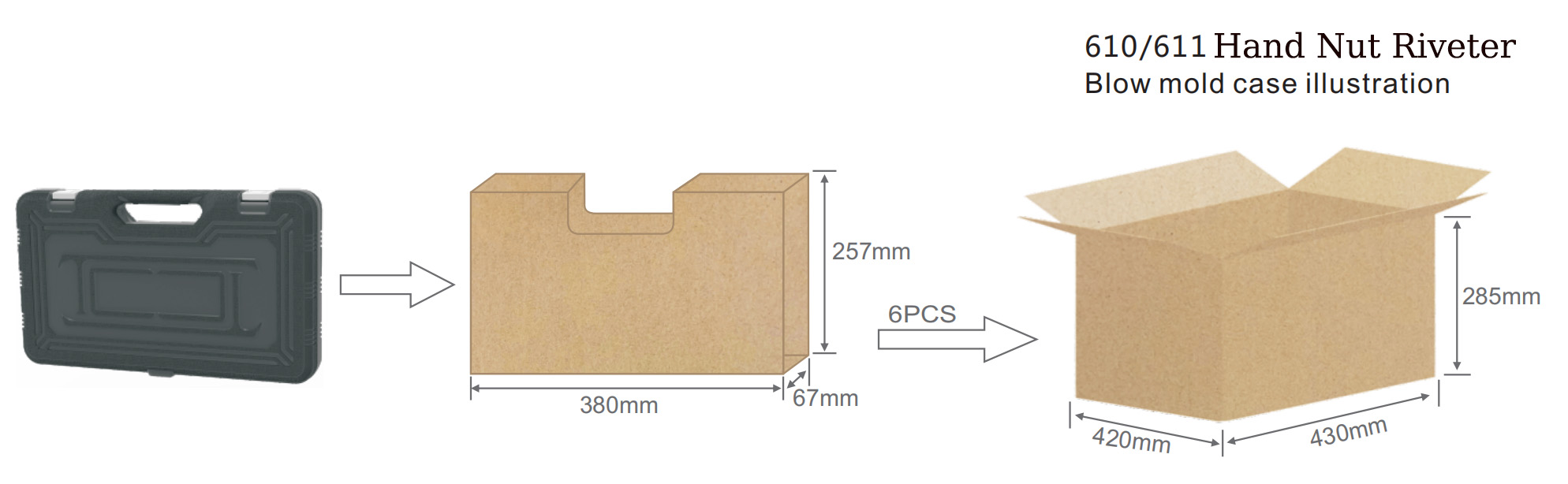 14 inch Rod Type Hand Nut Riveter - 610,611