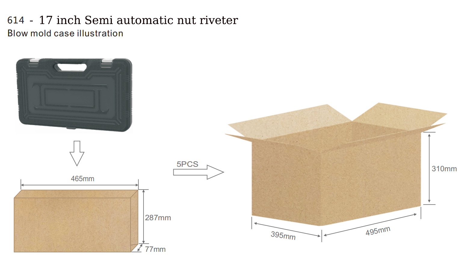 17 inch Semi automatic nut riveter - 614