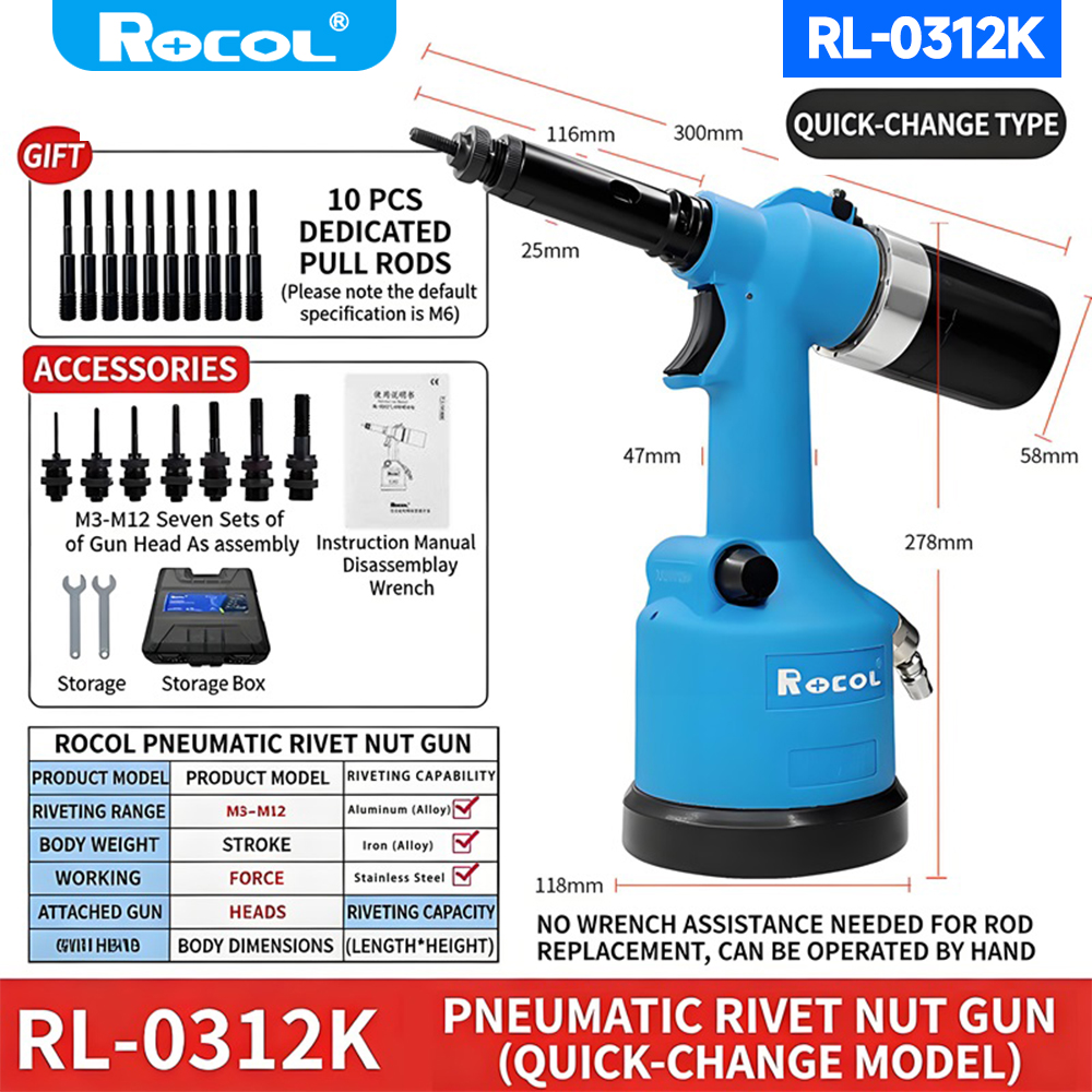 RL-0312K Fully Automatic Rivet Nut Gun